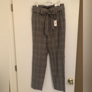 NWT Express Glen Plaid High Rise Ankle Trouser